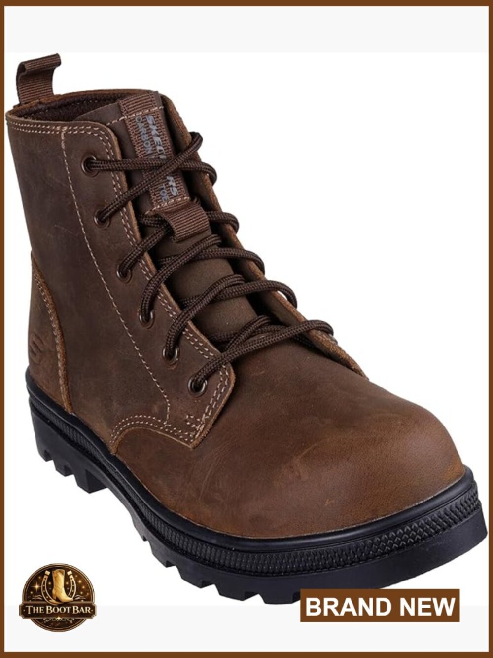 Women's Safety Toe Work Boots Leather Lace-Up Ankle Bootie Slip Resistant